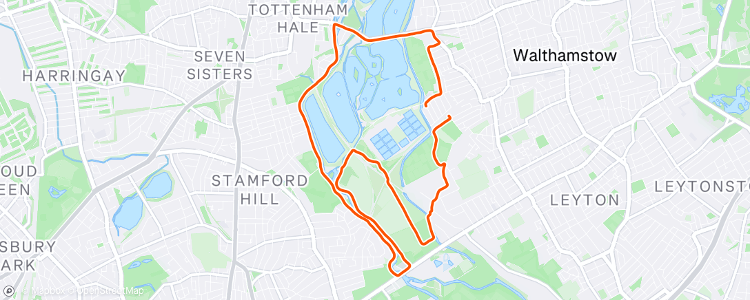 Map of the activity, AVG HR 115, MAX 126