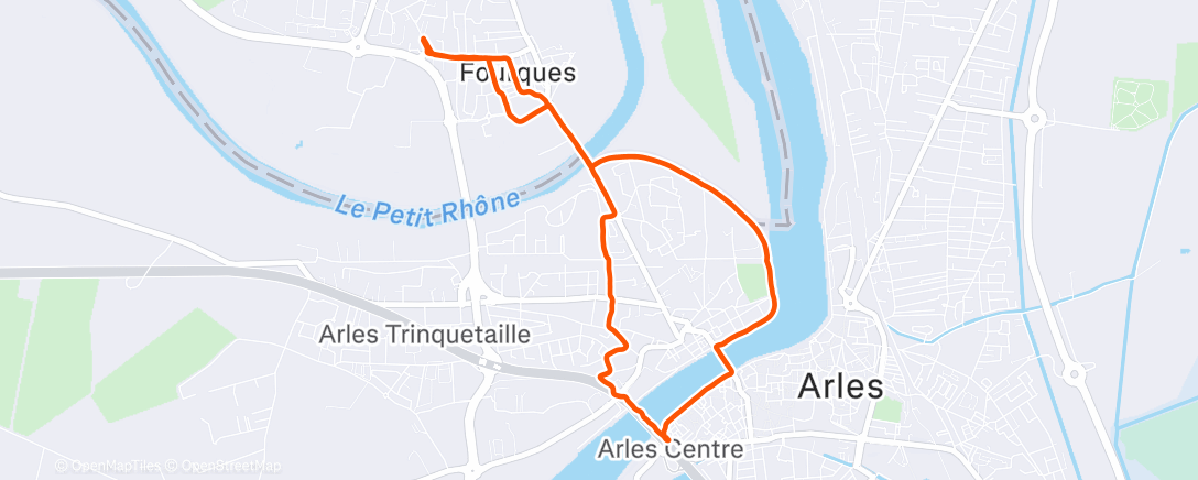Map of the activity, Footing en famille 🏃🏻‍♂️‍➡️🚴🏼‍♀️🏃🏻‍♀️‍➡️ entre les deux Rhones