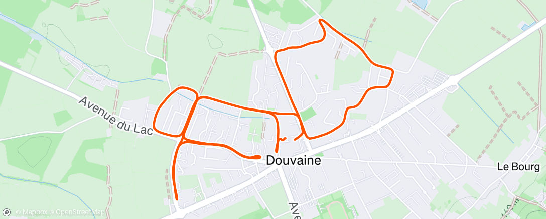 Map of the activity, Course à pied le matin