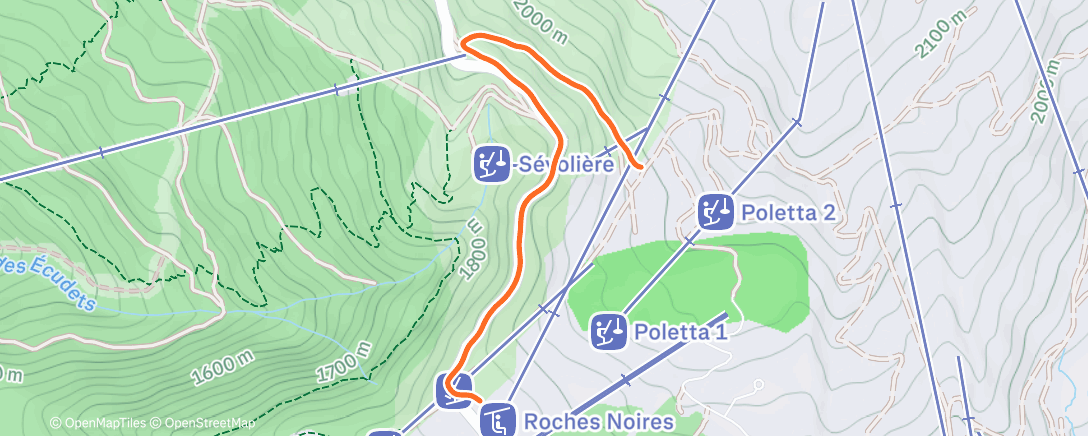 Карта физической активности (Ski de randonnée dans l'après-midi)