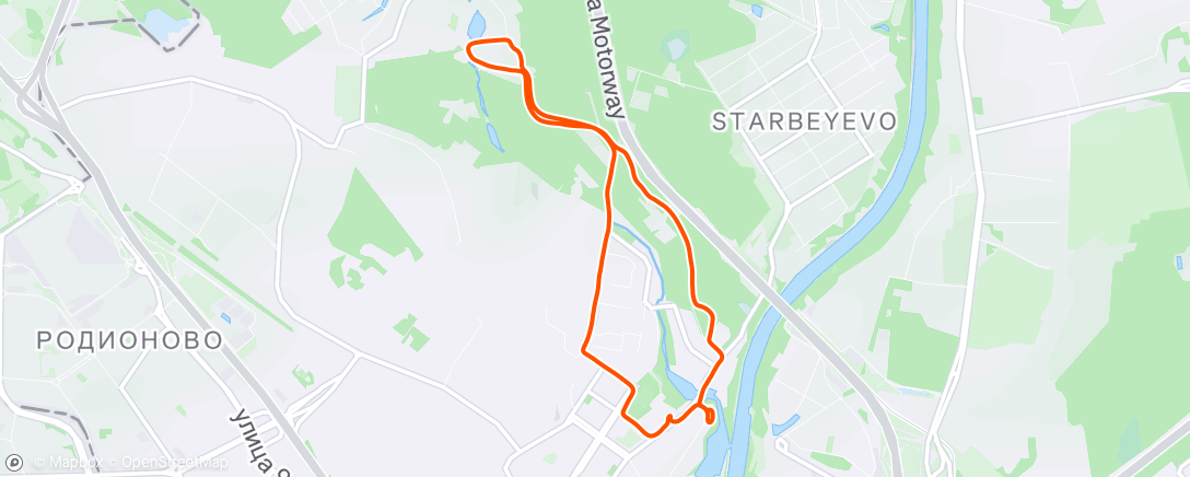 Map of the activity, Afternoon Run