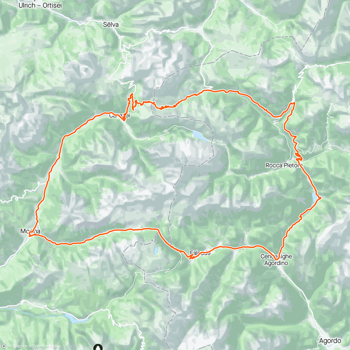 Map of the activity, Passo San Pellegrino / Passo Pordoi