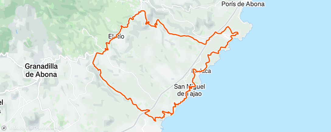 Map of the activity, Bicicleta de montaña por la tarde