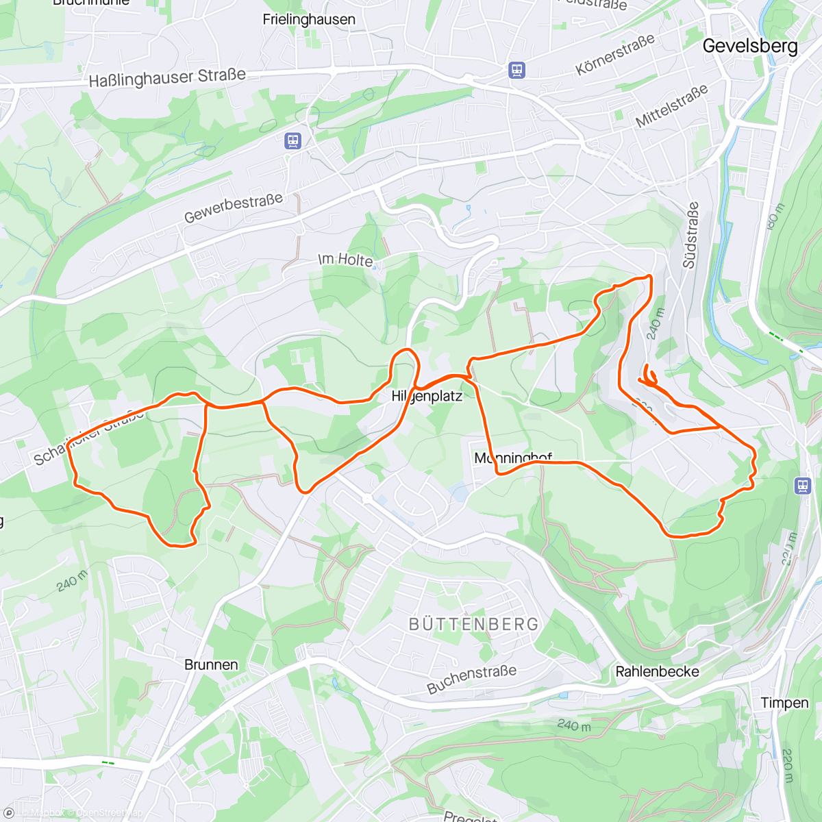 Map of the activity, Heimat Wanderung