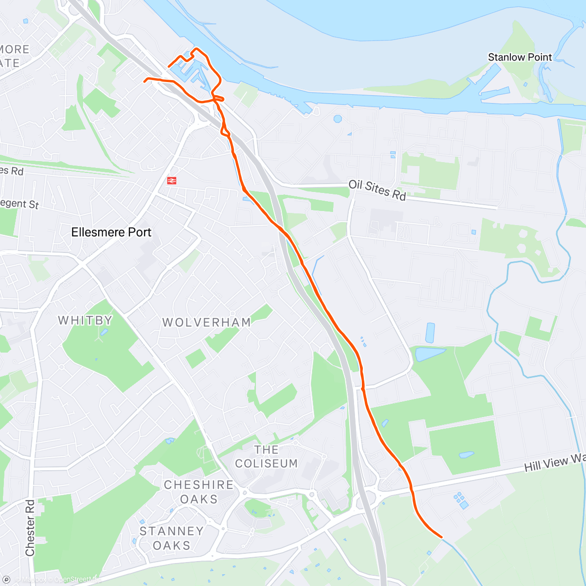 Map of the activity, 30-30 2-1 intervals