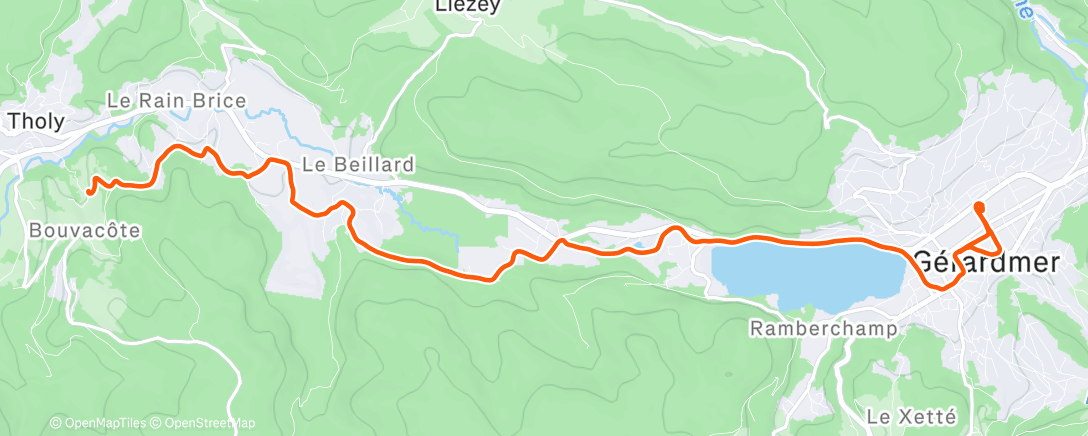 Карта физической активности (Trail dans l'après-midi)