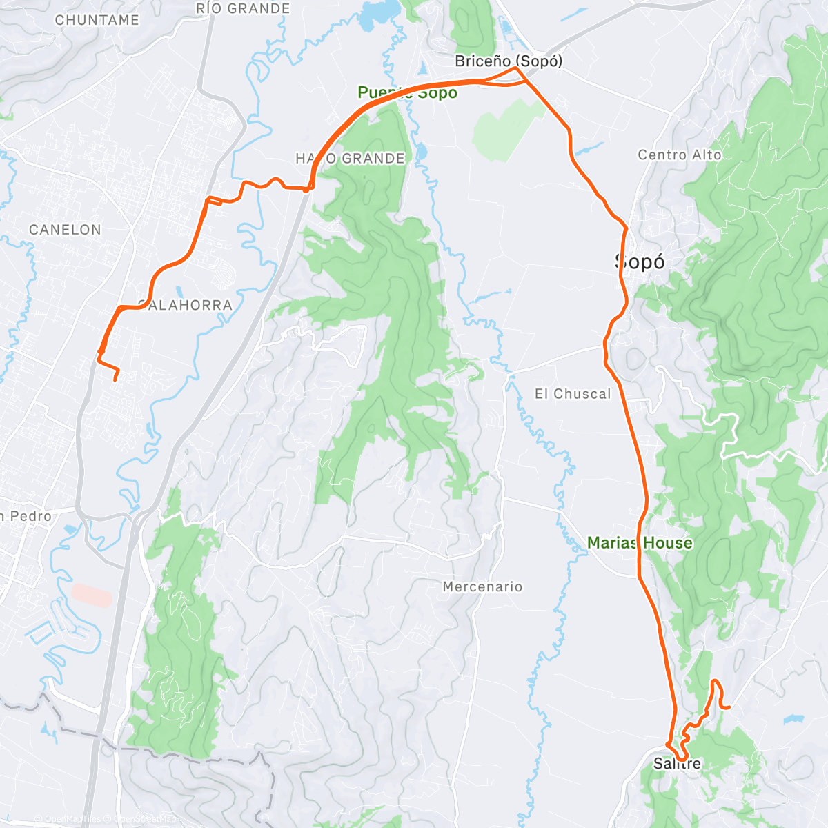 Map of the activity, Guasquita