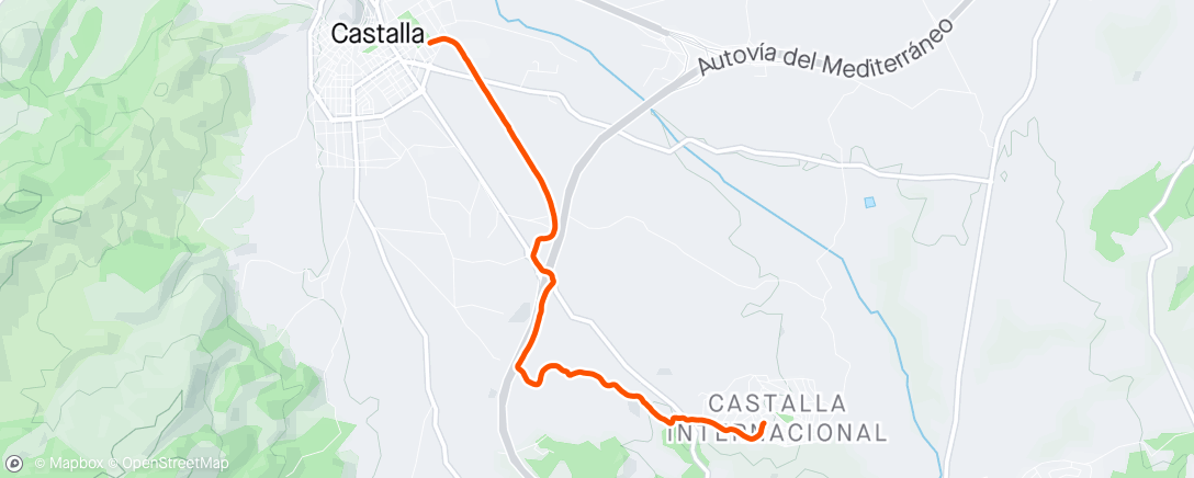 Map of the activity, Post carrera montaña castalla