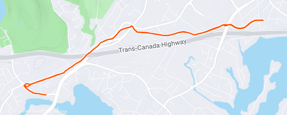 Map of the activity, Afternoon Run