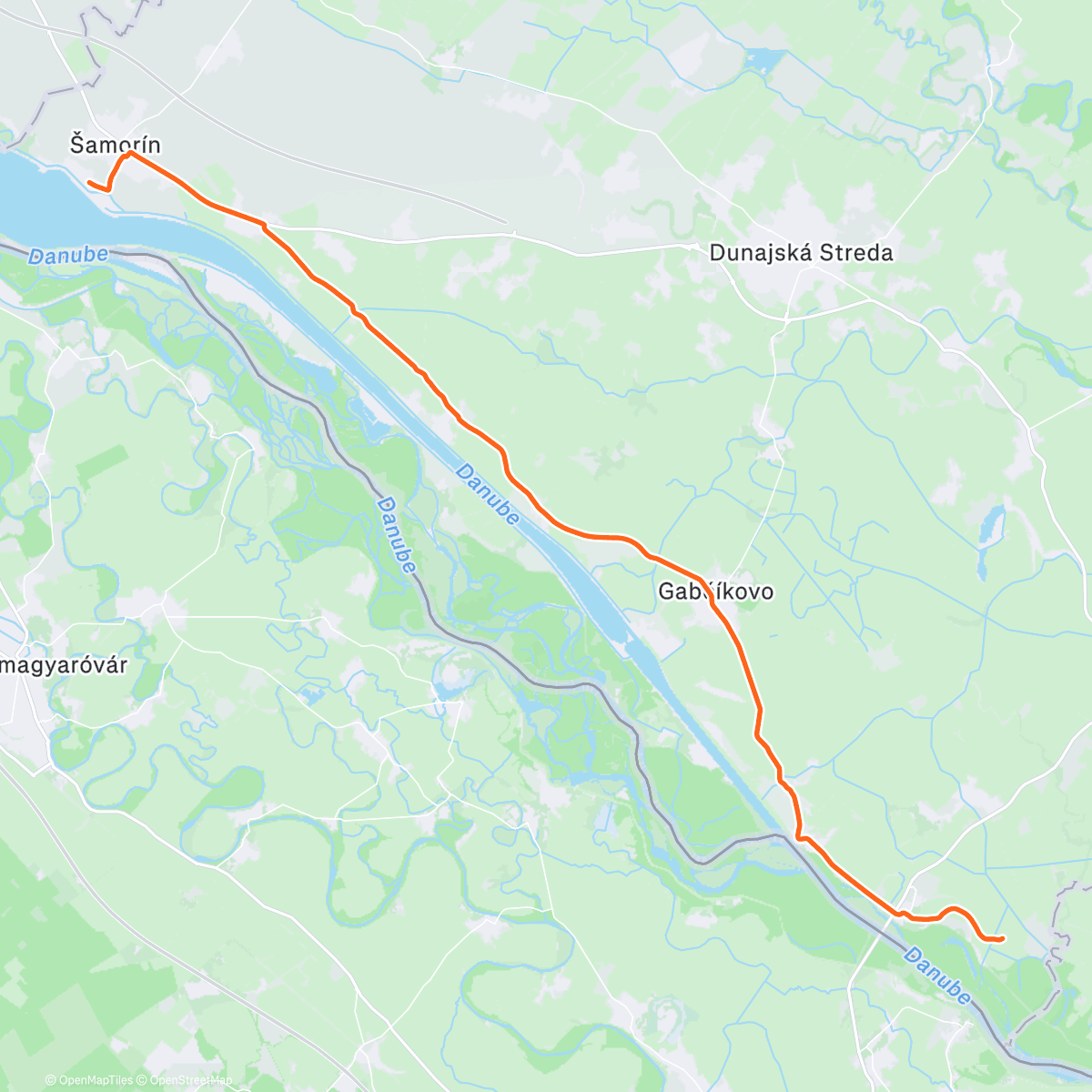Map of the activity, ROUVY - Challenge Samorin | Slovakia