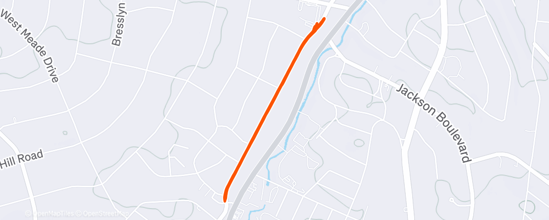 Map of the activity, 15x1k @ MP coming down w/ 90s rest