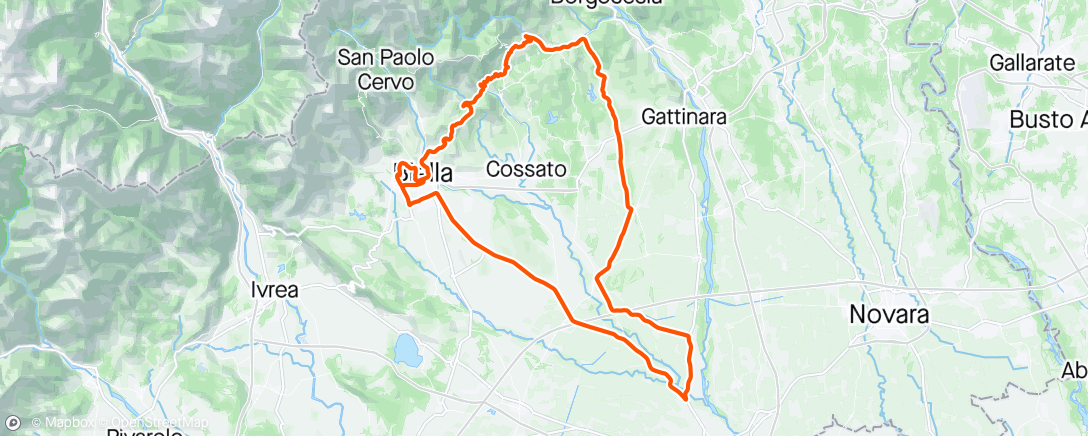 Map of the activity, Torino-Biella caduto al penultimo giro🥲