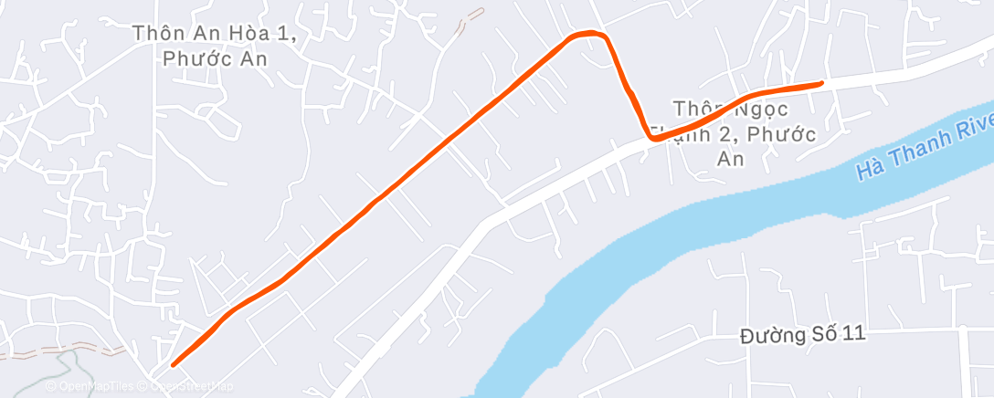 Map of the activity, Afternoon Run
