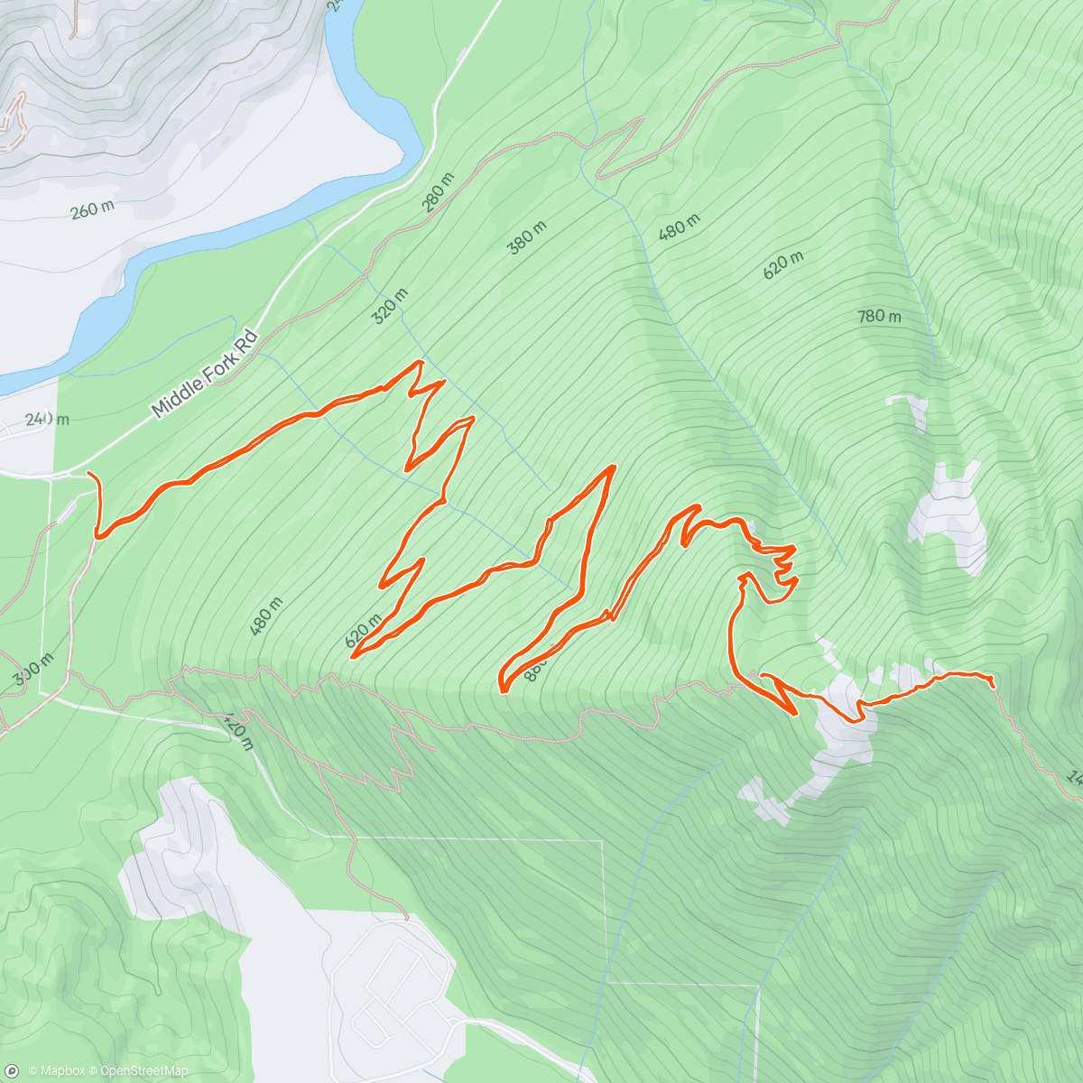 Map of the activity, Mailbox Peak