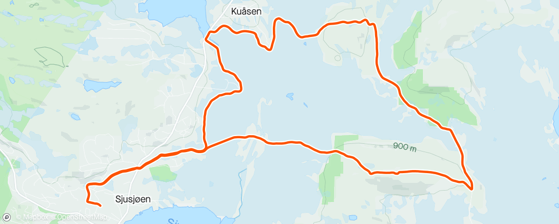 Map of the activity, Snørrvillen og Gjestbodåsen m Aslaug Margrethe på klisterføre. Føltes som 10% stigning på mølla