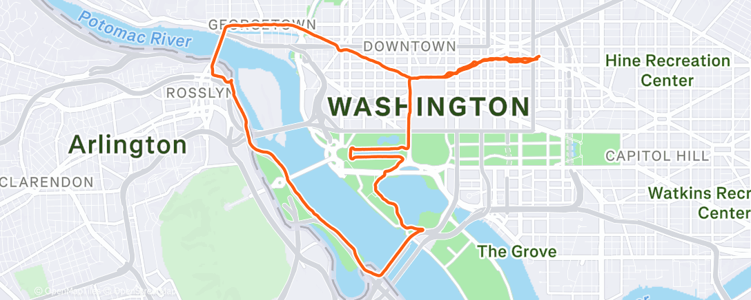 Map of the activity, Morning Run