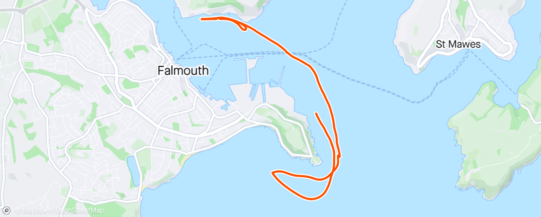Map of the activity, Evening row sprint starts