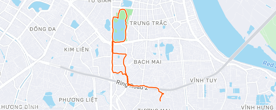 Map of the activity, Afternoon Run