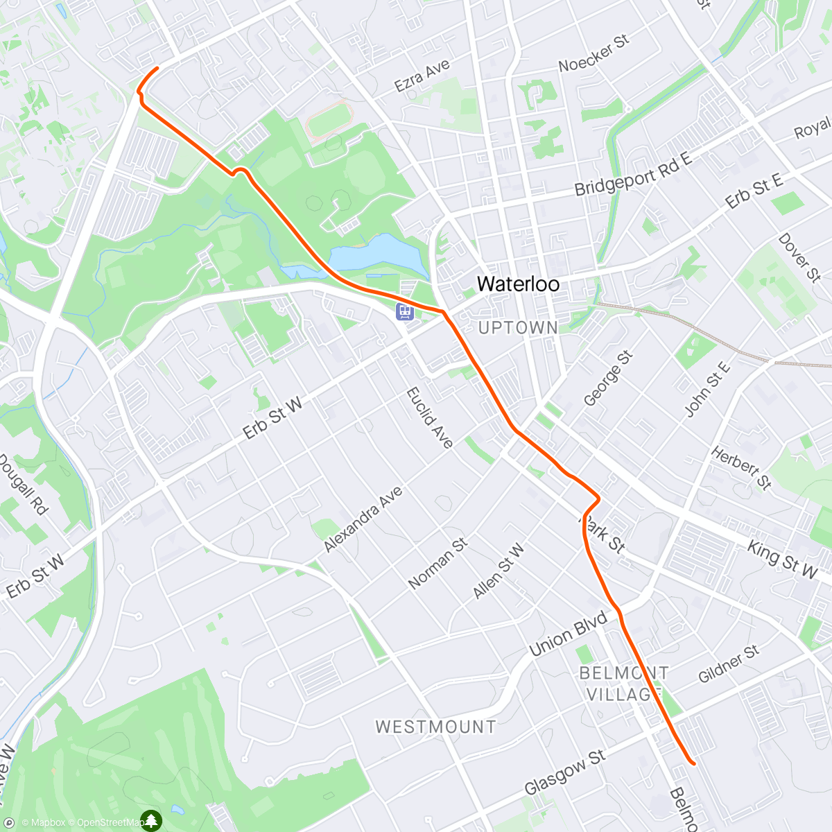 Map of the activity, foggy commute