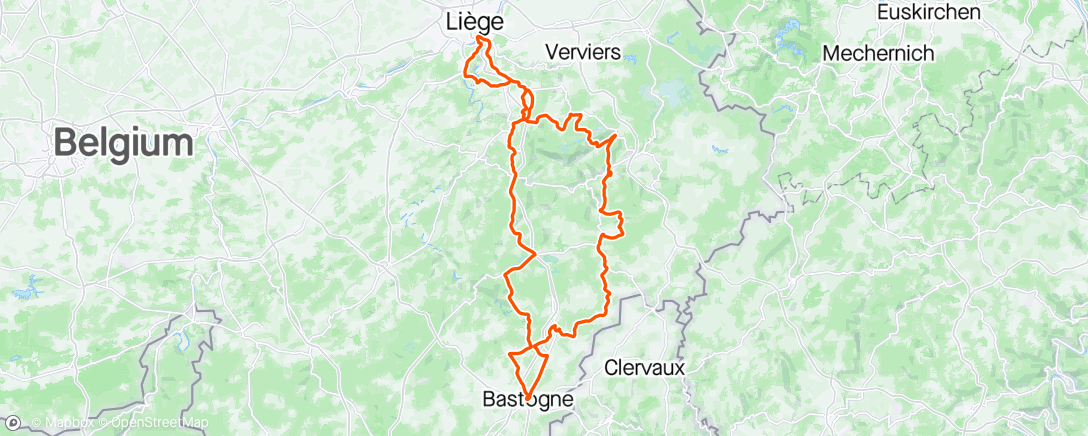 Kaart van de activiteit “Liège Bastogne Liège”