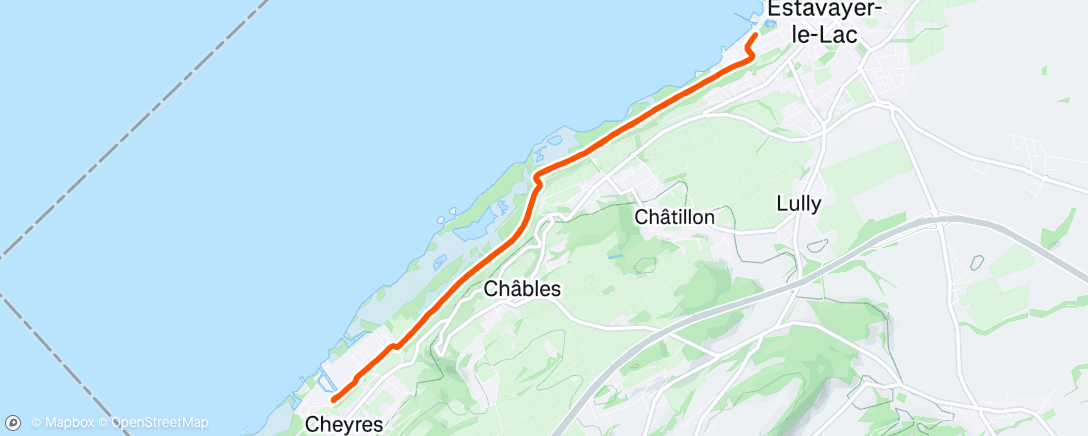 Map of the activity, Course à pied le matin