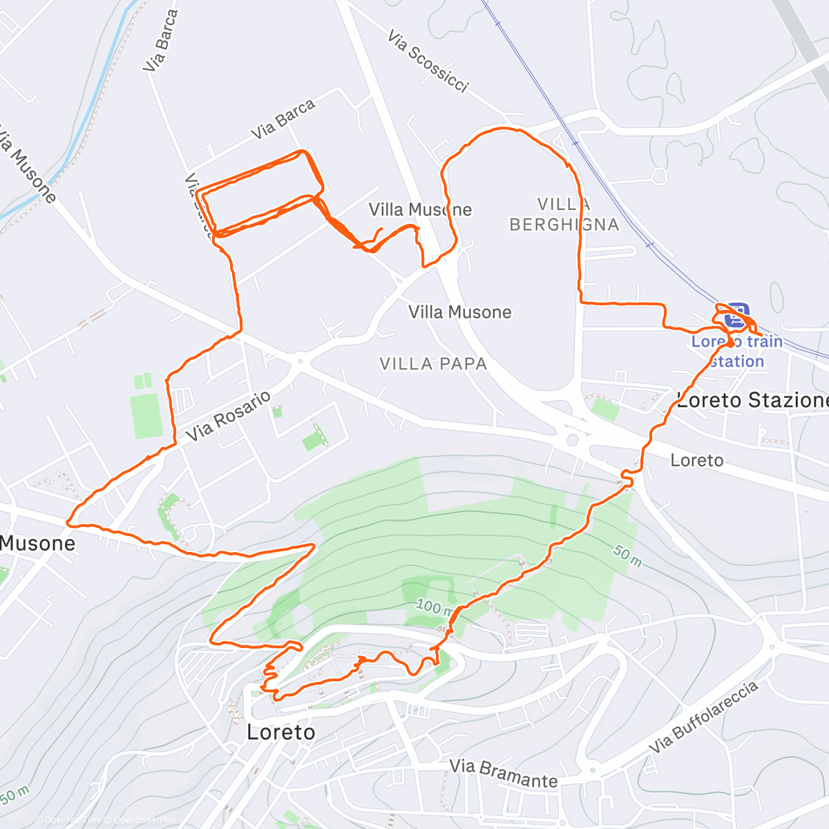 Map of the activity, Camminata mattutina