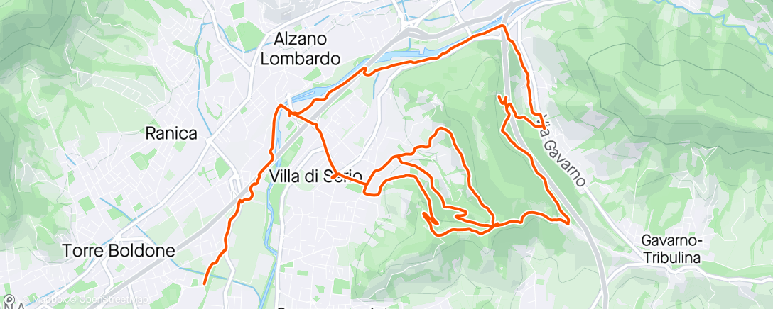 Map of the activity, E-mountain biking pomeridiana
