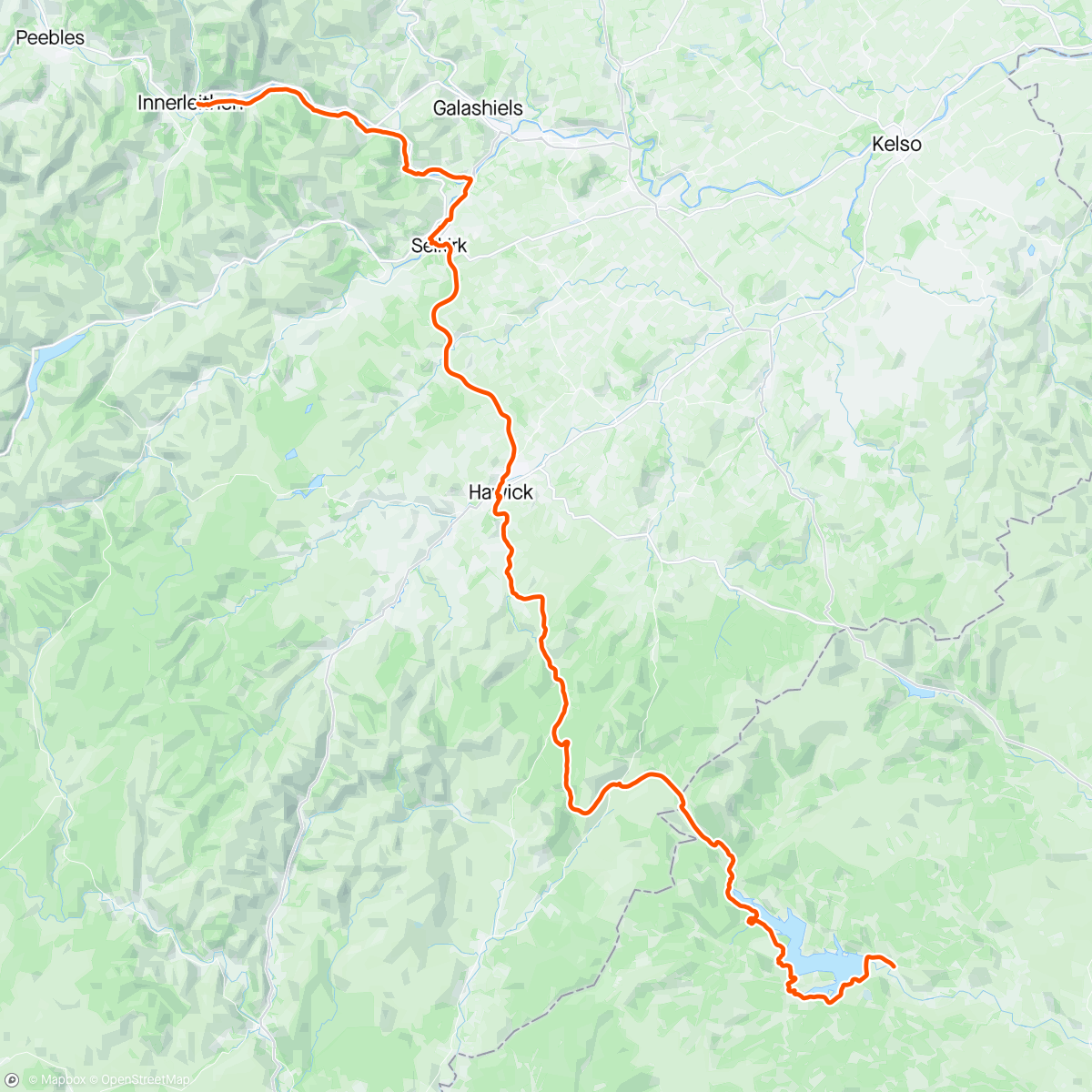 Map of the activity, Day two gravel bikepacking