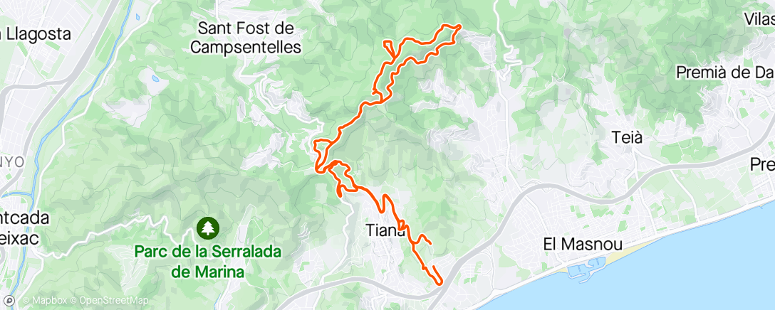 Map of the activity, Calentando pa la Monegros.😎