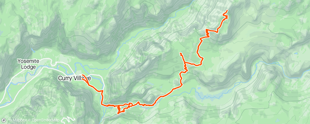 Mapa da atividade, Yosemite Clouds rest hike