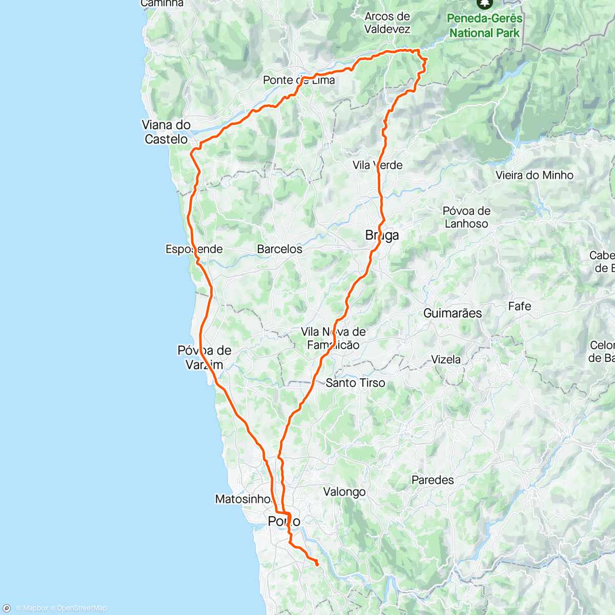 Map of the activity, Senhora da Paz( Ponte da Barca)