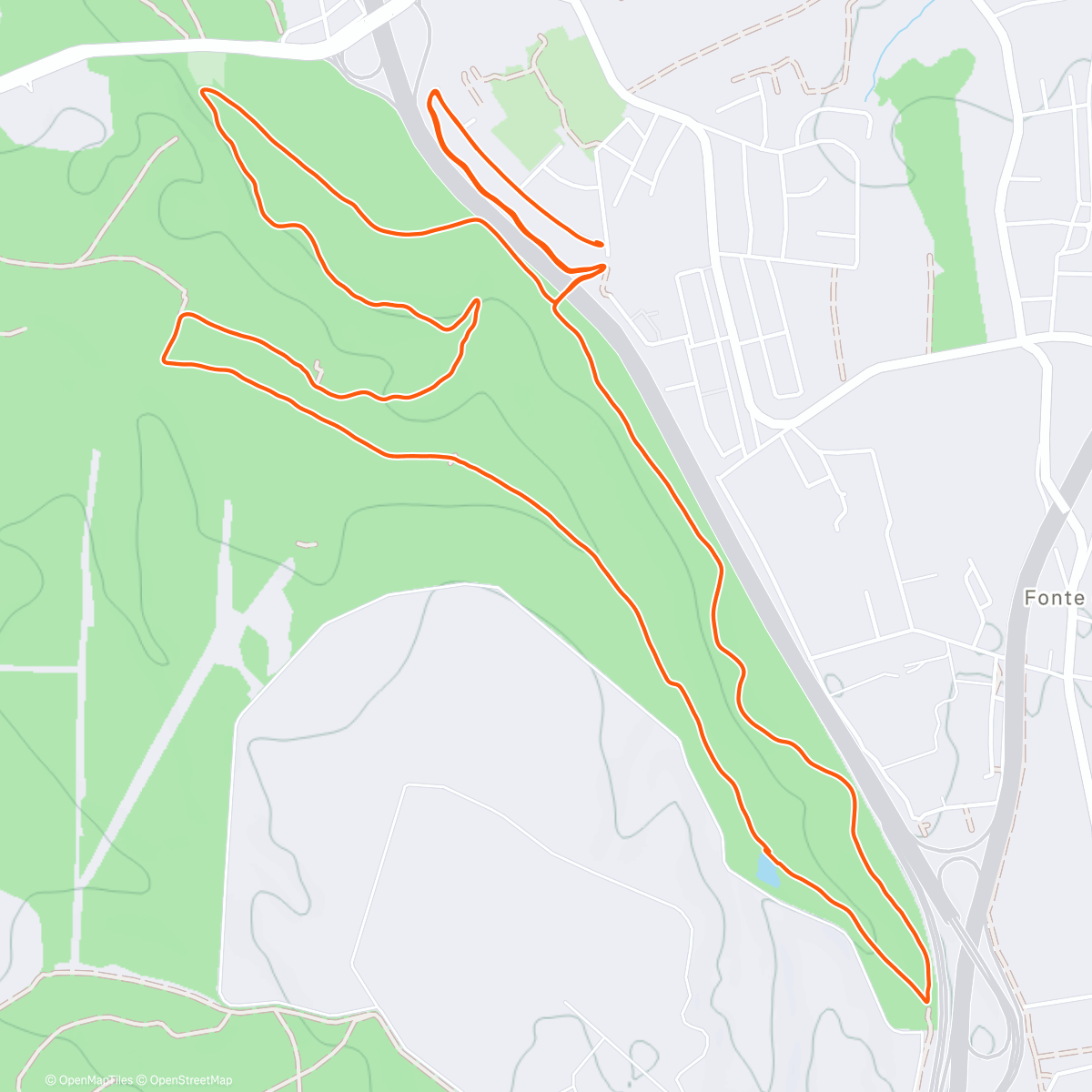 Карта физической активности (Corrida em trilho ao entardecer)
