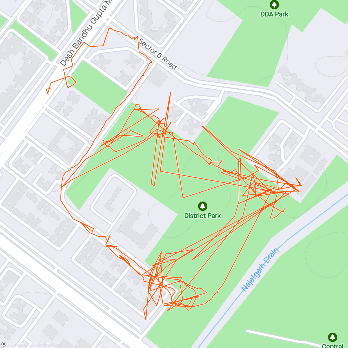 Map of the activity, Monday Morning Walk