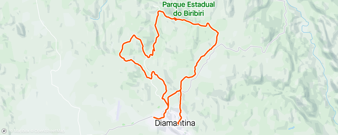 Map of the activity, Pedalada em mountain bike elétrica vespertina