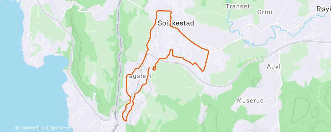 Map of the activity, Lunch Run