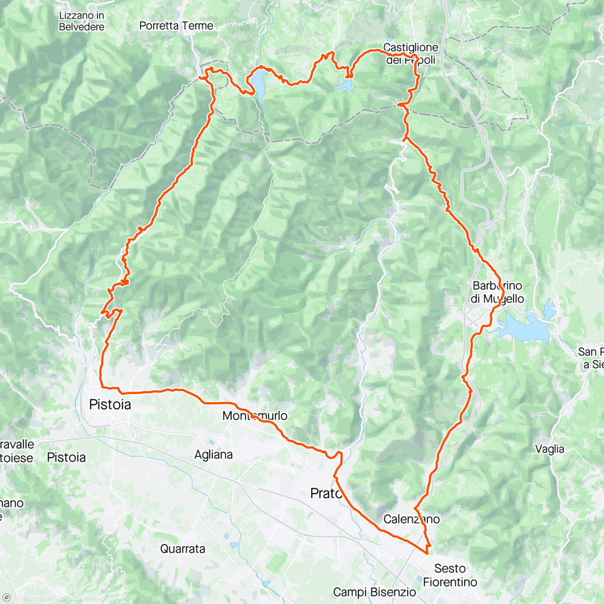 Mapa de la actividad (Suviana - Brasimone - Bilancino)