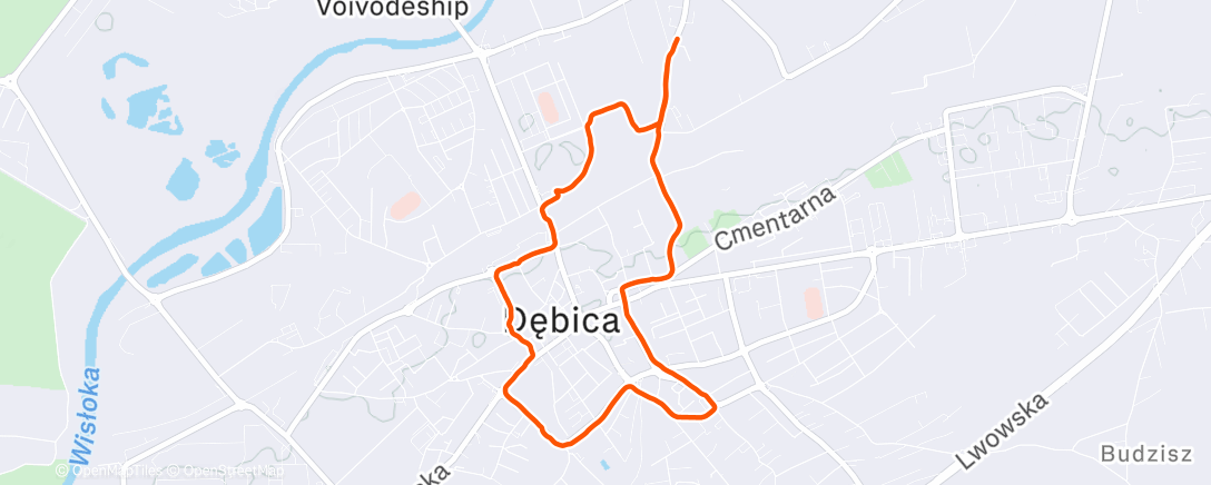 Map of the activity, Evening Run