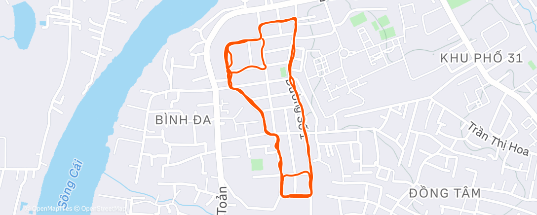 Map of the activity, Morning Run