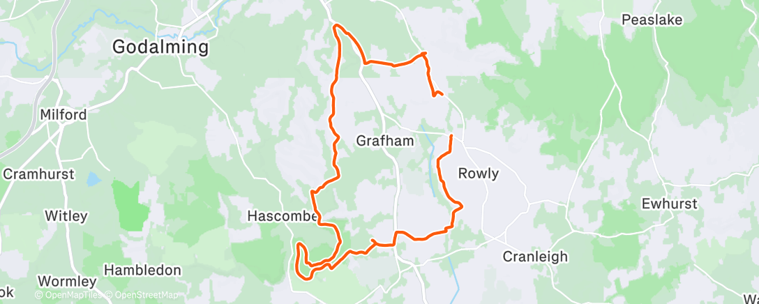 Map of the activity, Lunch Trail Run