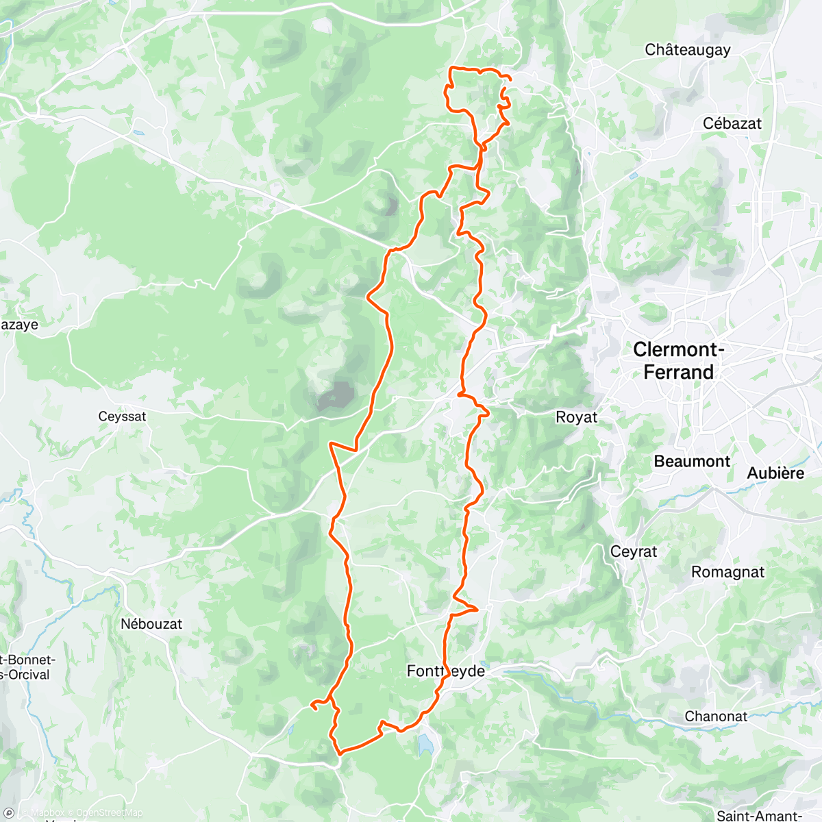 Map of the activity, Sortie gravel le matin