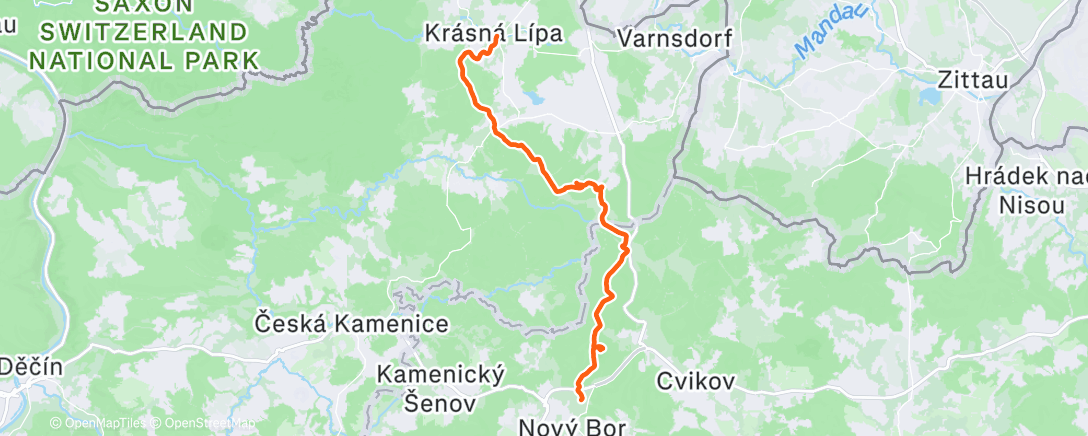 Map of the activity, Lunch Trail Run