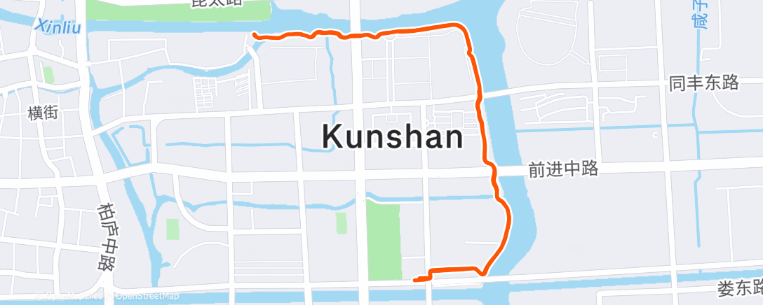 Map of the activity, Afternoon Run