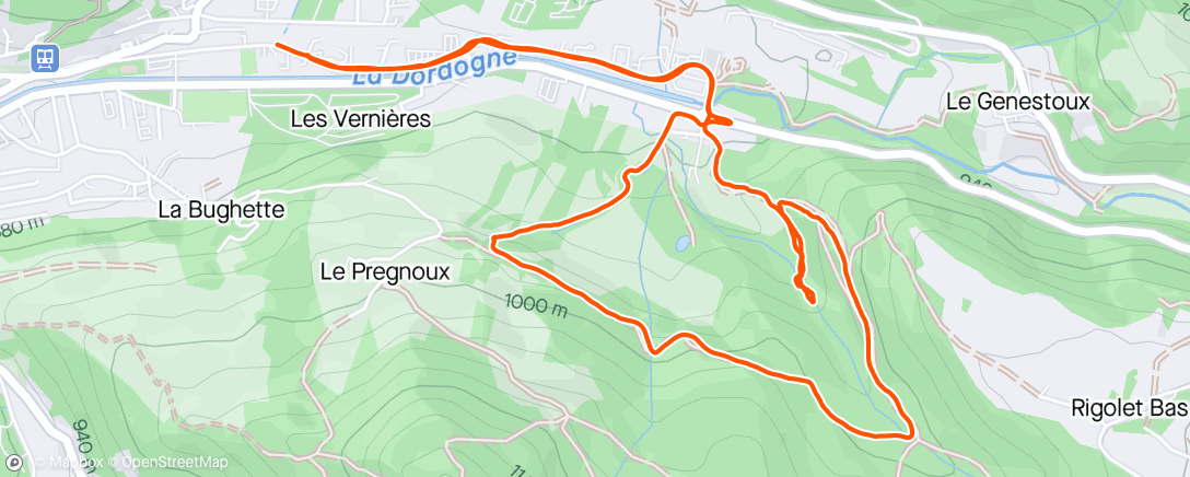 Map of the activity, Trail le matin