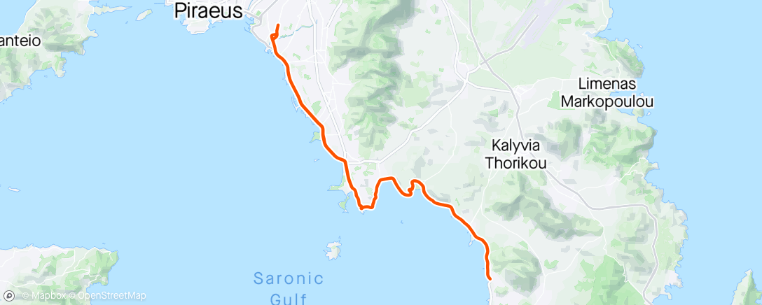 Map of the activity, Paralia Ride