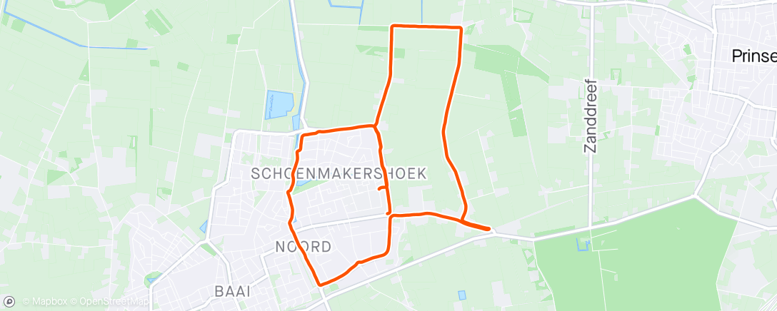 Map of the activity, Creatief combineren - 10km run (rustig-loopje)