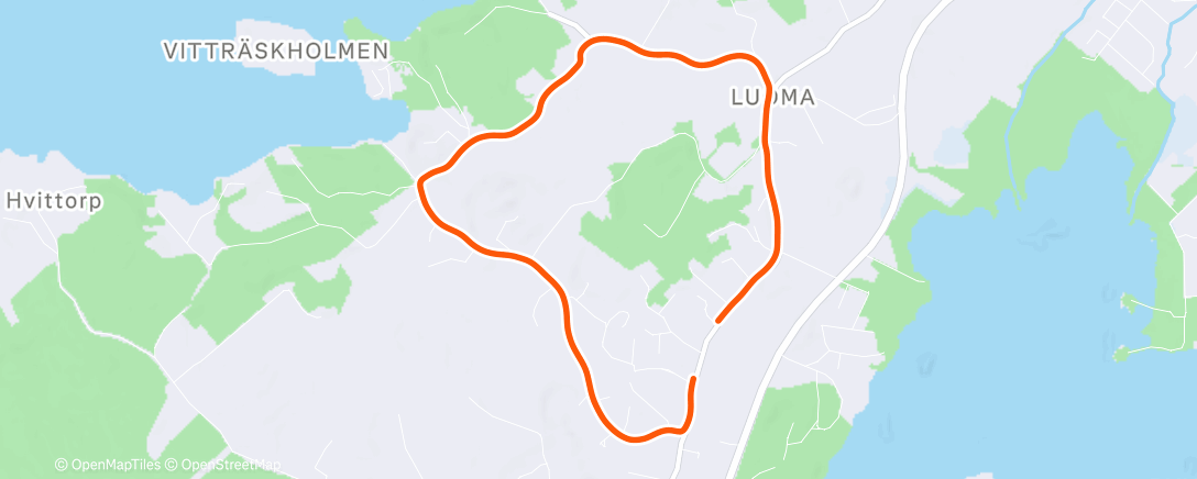 Map of the activity, Afternoon Run