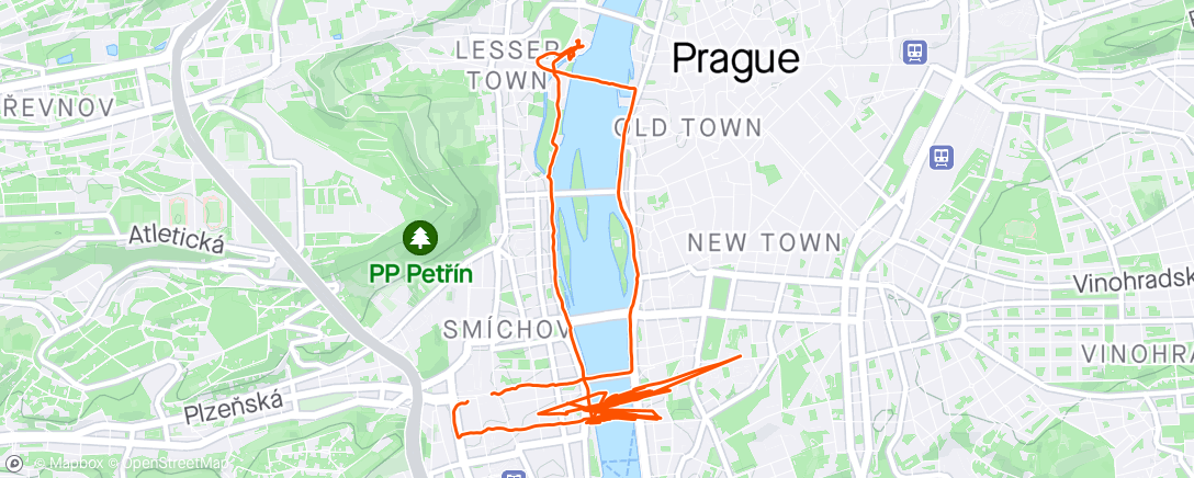 Map of the activity, Prague Walk