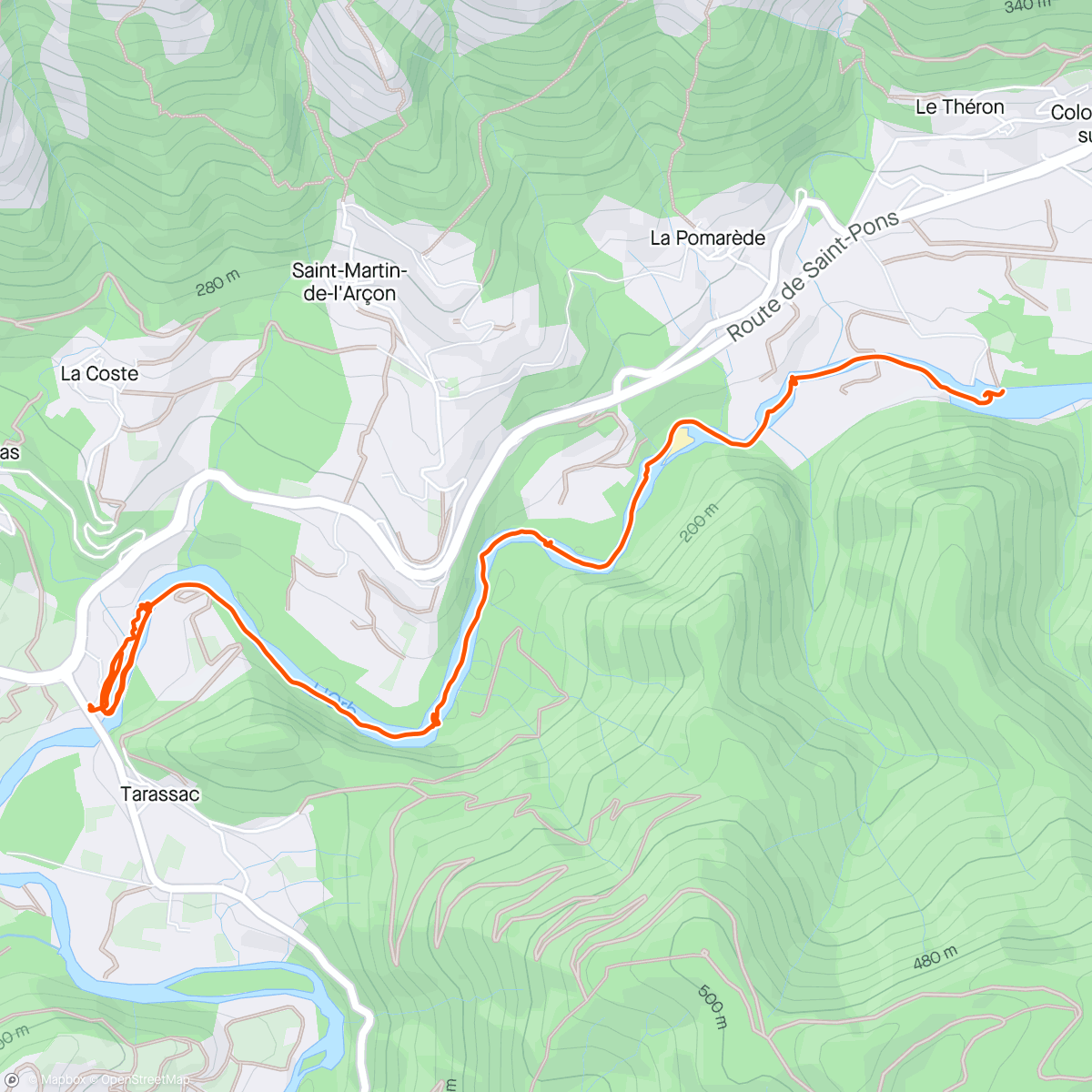 Map of the activity, Canoë sur l’Orb