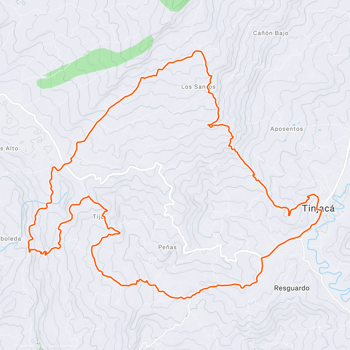「Vuelta a Tinjaca MTB」活動的地圖