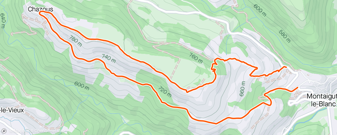 Map of the activity, Course à pied matinale